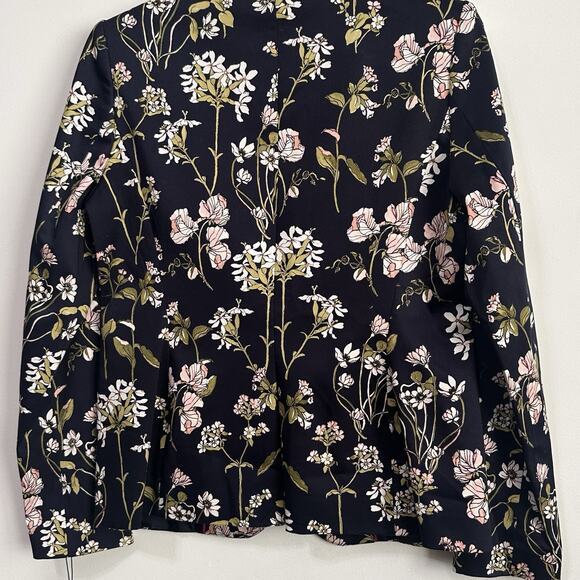 Tommy Hilfiger Blazer Size 10 Navy Floral Print Cotton Stretch Jacket Party NEW - Picture 9 of 11